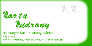 marta mudrony business card